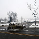 Ein ausgebrannter Mini Cooper