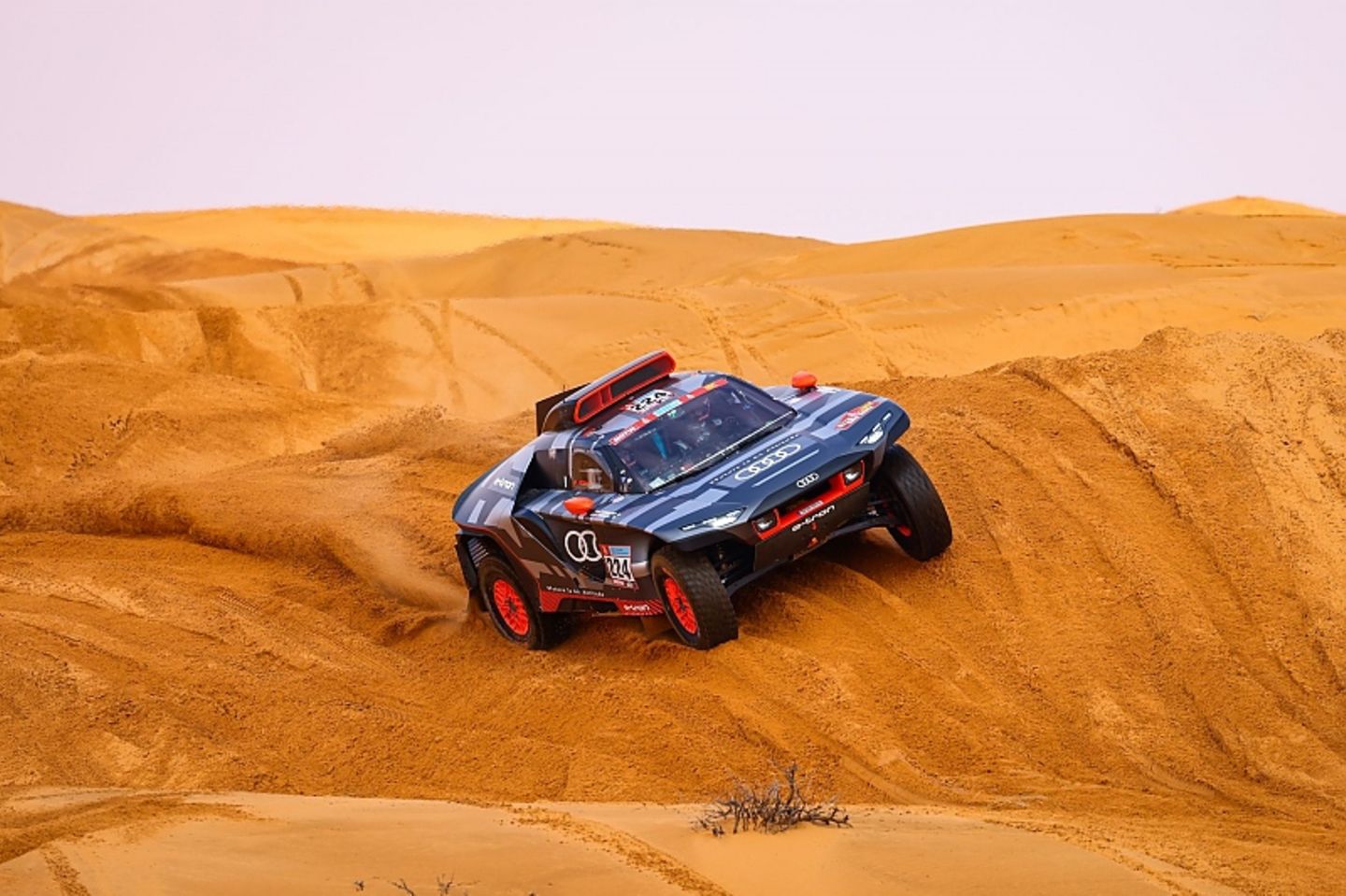 Beim Surfen auf den Dünen spielt der Audi RS Q-e tron seine Überlegenheit aus