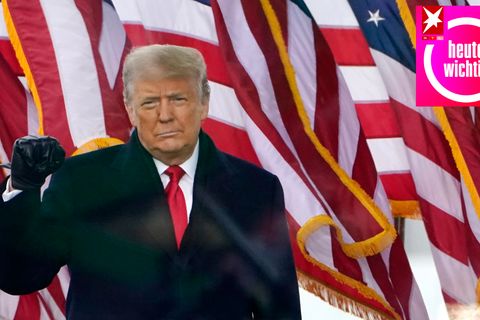 Donald Trump am 6. Januar auf der Kundgebung, kurz bevor er seine berühmt-berüchtigte Rede hält
