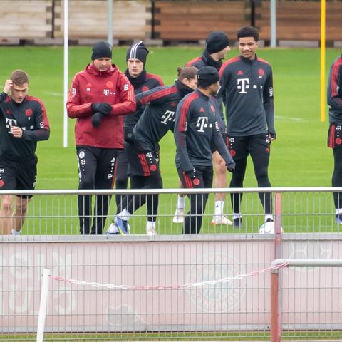 Mehrere Spieler des FC Bayern beim Training