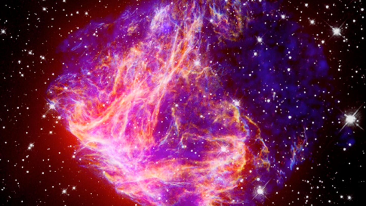 Supernova-Überrest im optischen Licht in der Großen Magellanschen Wolke.