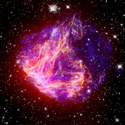 Supernova-Überrest im optischen Licht in der Großen Magellanschen Wolke.