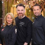 Die Jury (von links nach rechts): Brigitta Schickmaier, Konditorin aus Österreich und René Frank, Küchenchef des mit zwei Michelin-Sternen dotierten Restaurants Coda, das sich auf Desserts spezialisert hat und Matthias Mittermeier, Konditormeister, der eine Patisserieschule führt.