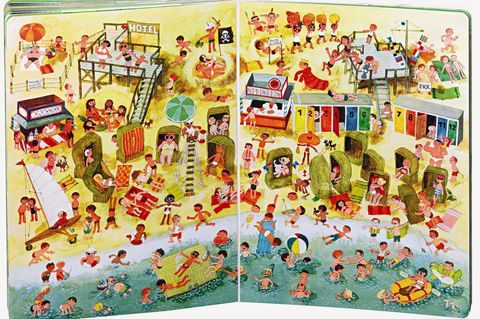 Szenen am Strand aus dem Buch "Mein schönstes Wimmel-Bilderbuch" von Ali Mitgutsch, erschienen im Ravensburger Buchverlag