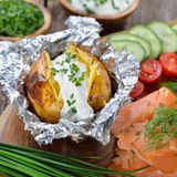 Gebackene Kartoffel mit Kräuterquark