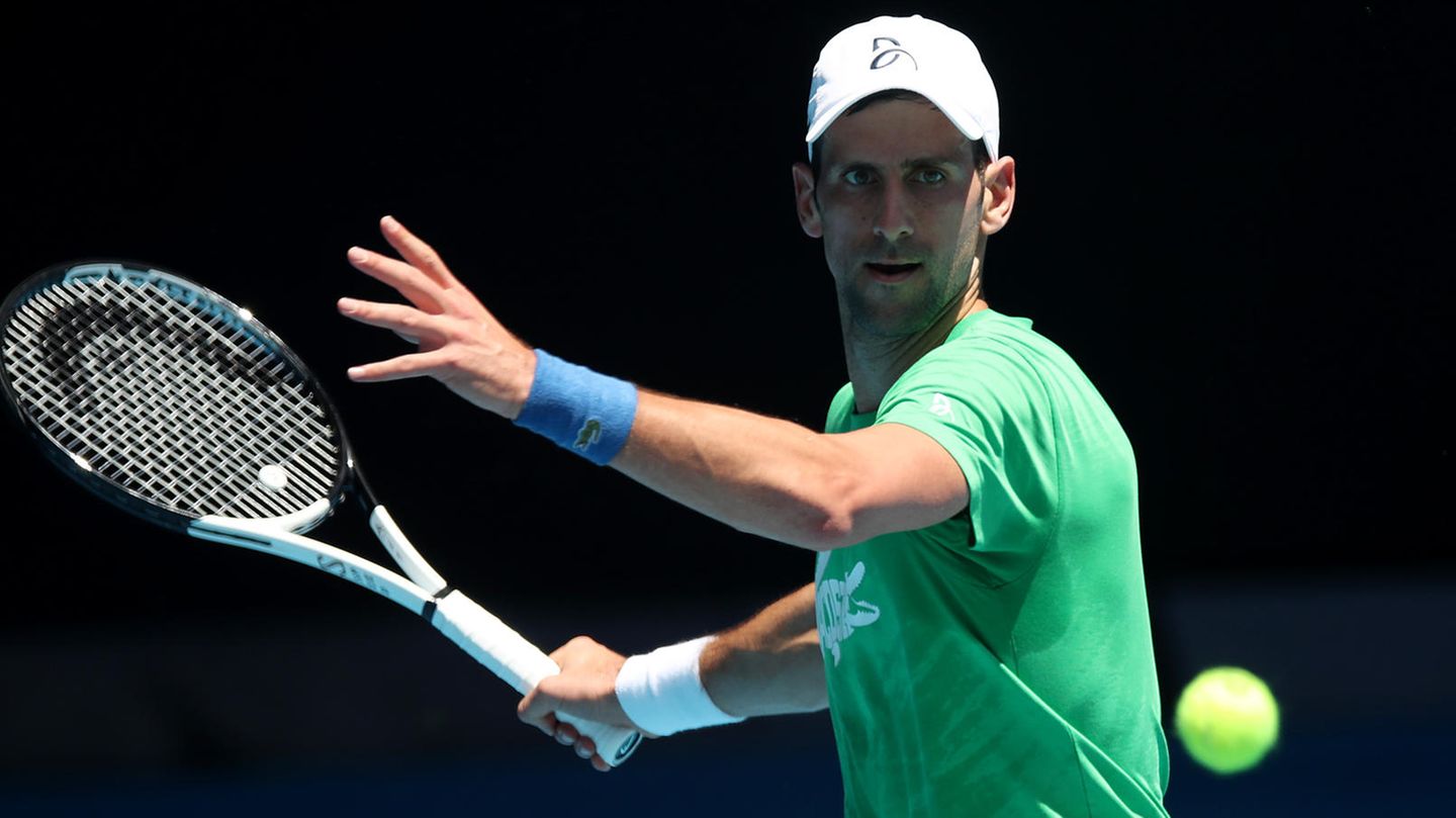 Novak Djokovic beim Training in Australien