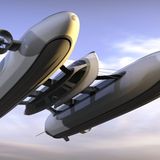 Die Form des Katamarans reduziert den Querschnitt der Blimps.