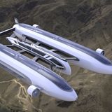 Ein Luftschiff kann auf der Stelle schweben.