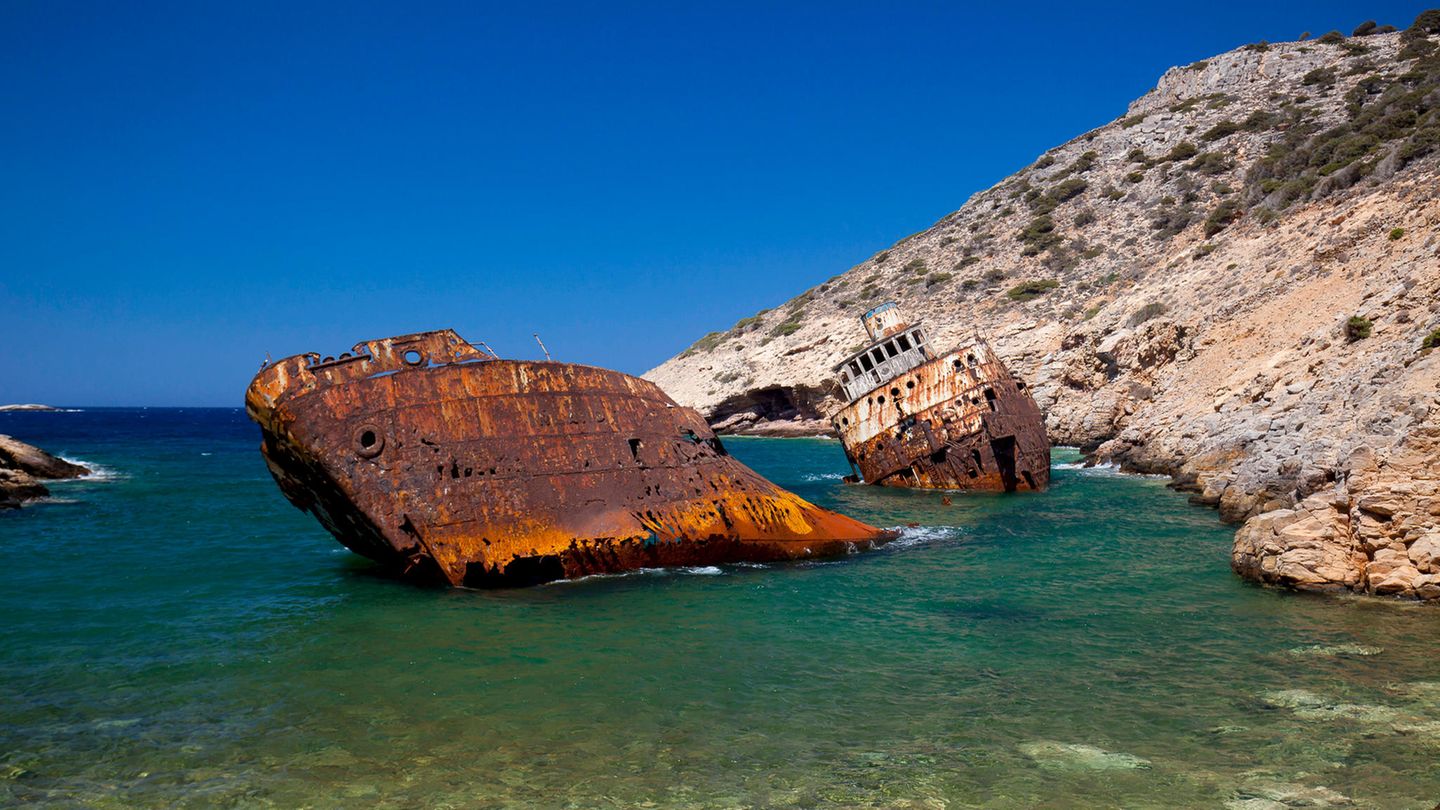 Frachter "Olympia" in Amorgos