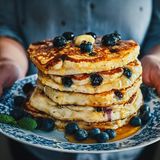 Für Naschkatzen sind die fluffigen Pancakes der ideale Start in den Tag. Ganz klassisch mit Blaubeeren und Ahornsirup getoppt oder vegan, für alle die gerade den "Veganuary" bestreiten. Hier geht's zum Rezept!