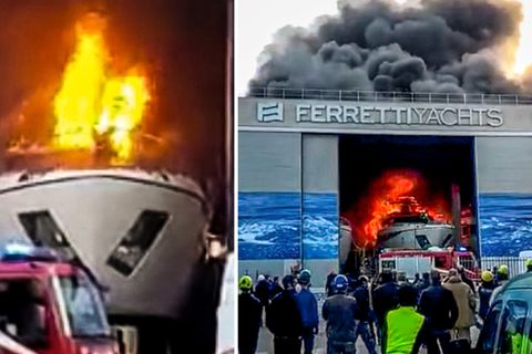 Luxusyacht in Flammen: 10-Millionen-Euro-Schiff brennt lichterloh