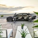 Spektakulär am Grandsphere sind auch die großen, gegenläufig öffnenden Türen im Stile von Rolls-Royce. In Serie wird es sie wohl kaum geben.