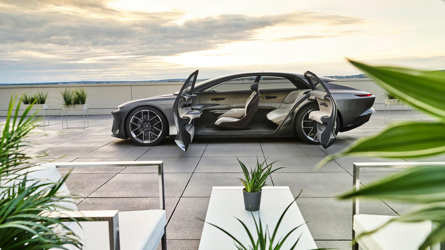 Spektakulär am Grandsphere sind auch die großen, gegenläufig öffnenden Türen im Stile von Rolls-Royce. In Serie wird es sie wohl kaum geben.