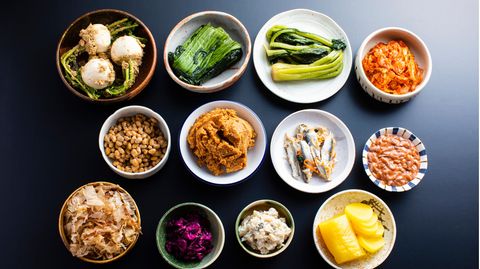 Fermentiertes Essen, viel Gemüse und Ballaststoffe