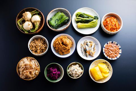 Fermentiertes Essen, viel Gemüse und Ballaststoffe