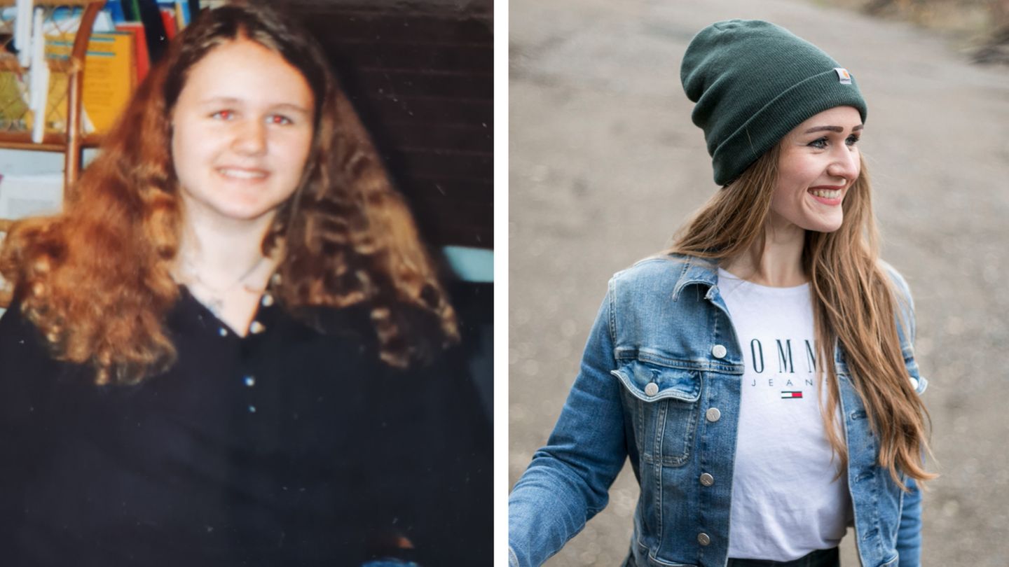 Vorher-Nachher: Lisa im Alter von 22 Jahren mit 135 Kilo. Lisa nachdem sie abgenommen hat.