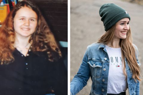 Vorher-Nachher: Lisa im Alter von 22 Jahren mit 135 Kilo. Lisa nachdem sie abgenommen hat.