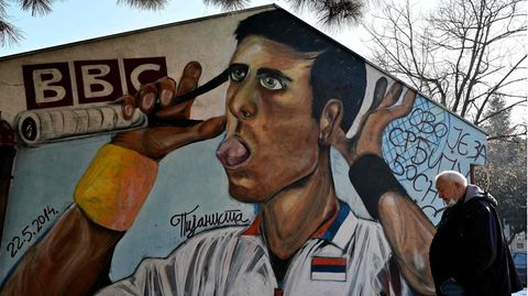 Djokovic-Wandgemälde in Belgrad