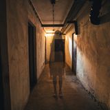 Schatten einer Frau in Flur