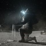 Mond-Missionen - Astronaut auf der Mond-Oberfläche