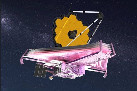 Künstlerische Darstellung des neuen Weltraumteleskops