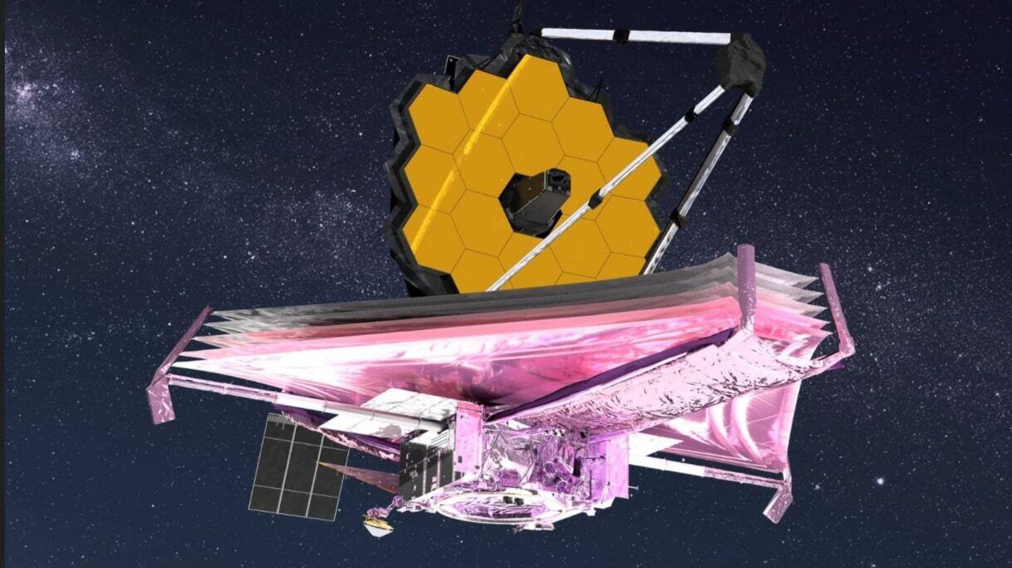 Künstlerische Darstellung des neuen Weltraumteleskops