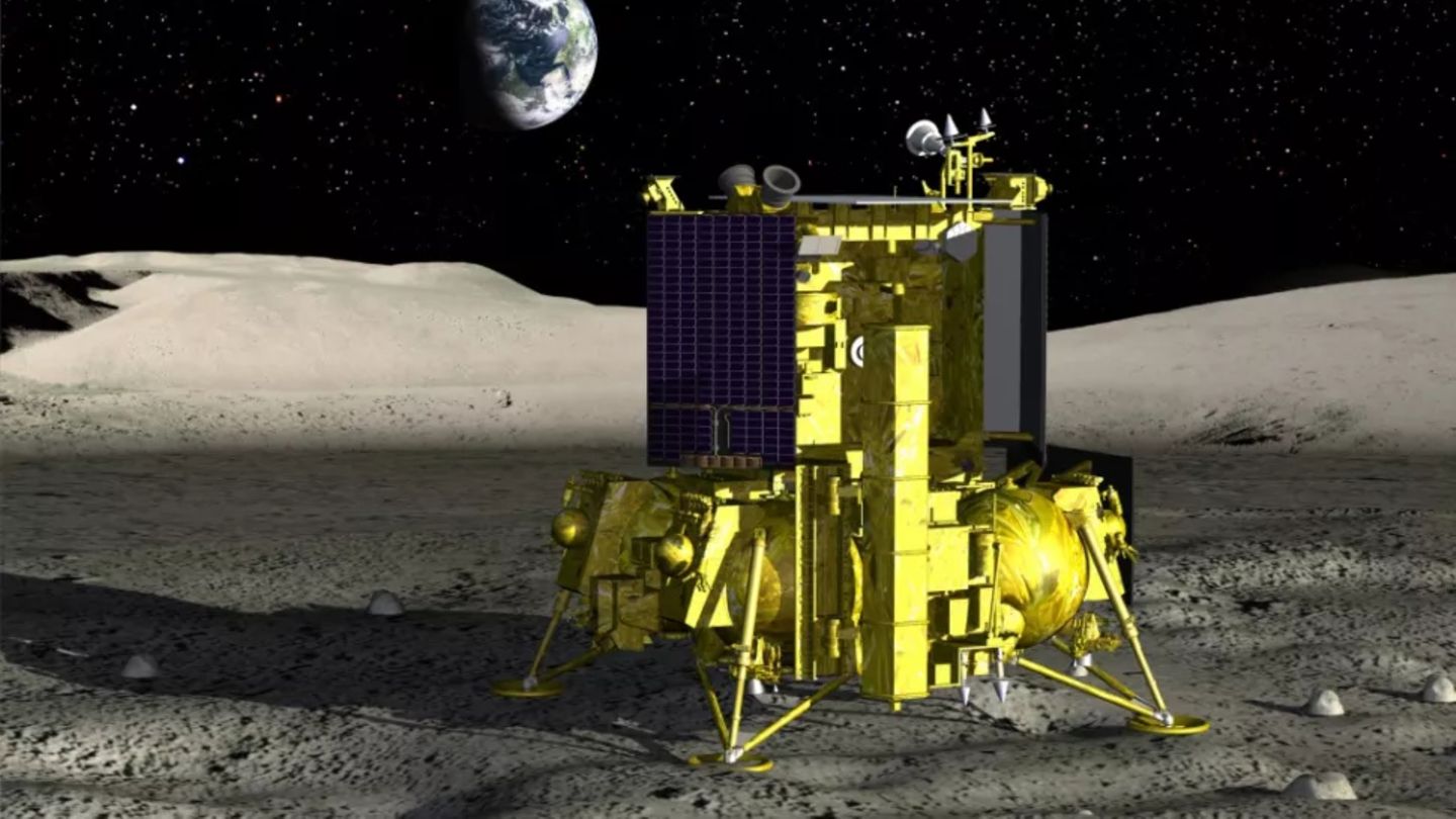 Russischer Lander Luna 25 auf dem Mond Russischer Lander Luna 25 auf dem Mond