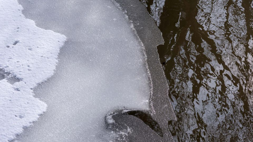 Zugefrorener Teich als Symbolfoto für Artikel über Eiseinbruch in den USA