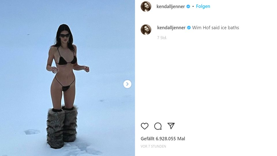 Vip News: Kendall Jenner posiert im Bikini im Schnee