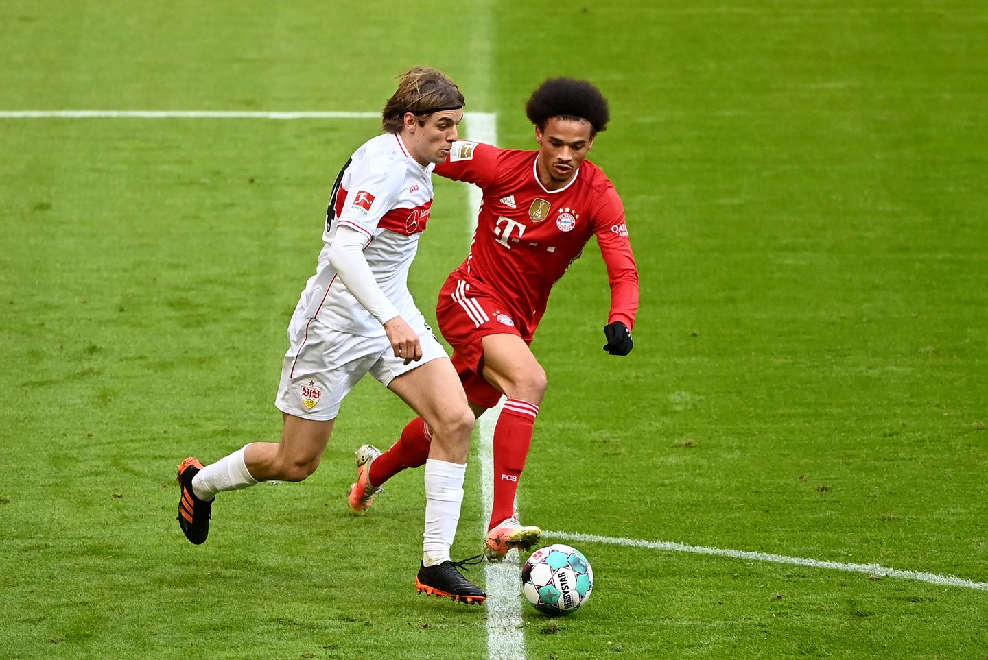 Borna Sosa Leroy Sane Bayern Stuttgart 20032021 Borna Sosa Leroy Sane Bayern Stuttgart 20032021