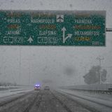 Verschneite Autobahn