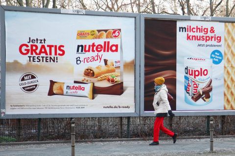Werbetafel für Nutella in Berlin