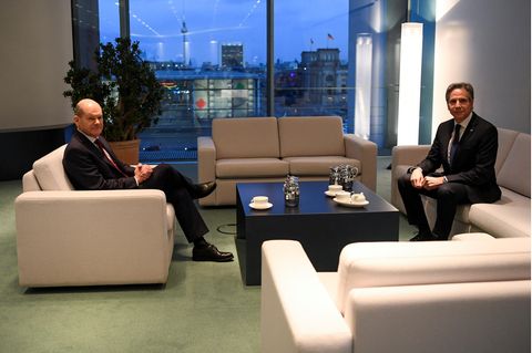 Kanzler Olaf Scholz und US-Außenminister Anthony Blinken