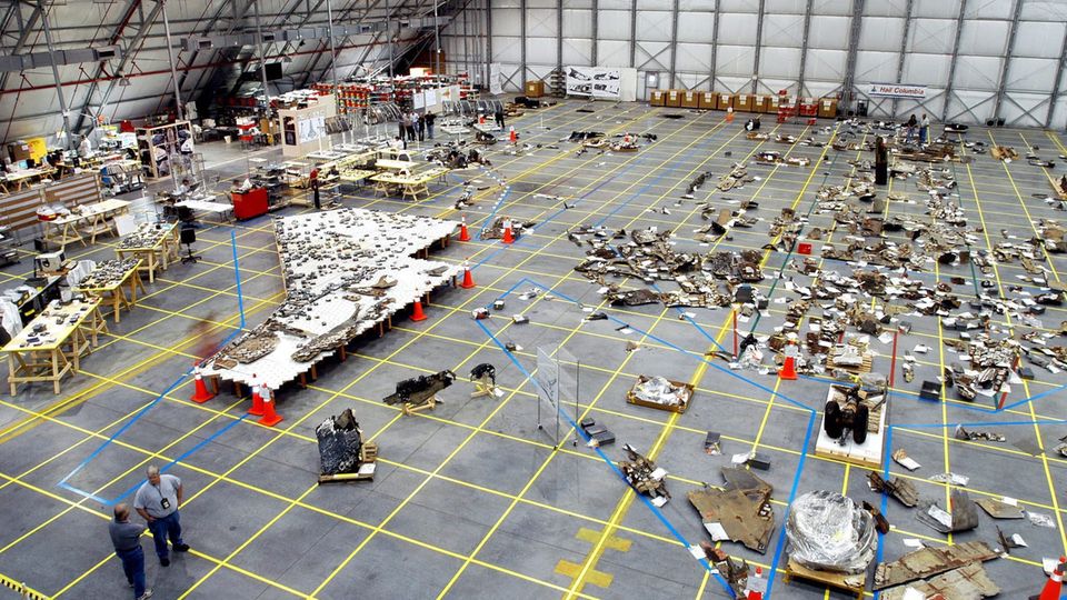 Die Tümmerteile der Columbia