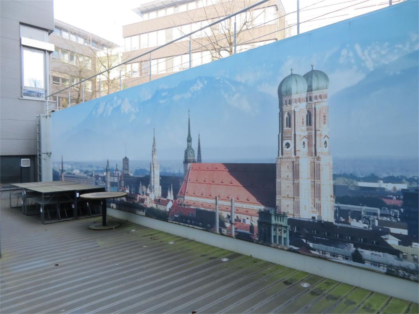 Riesiges Outdoor-Dekobild mit der Skyline Münchens