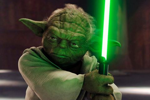 Meister Yoda und sein grünes Lichtschwert