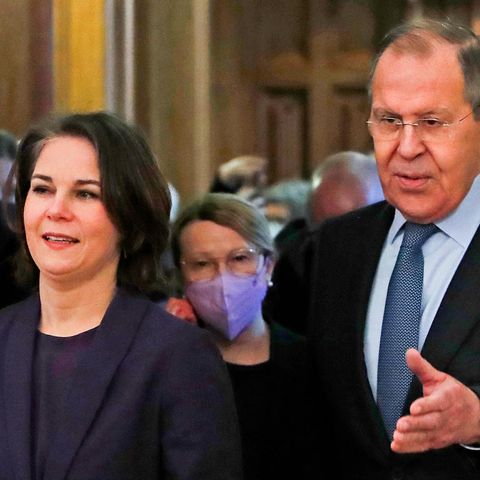Annalena Baerbock und Sergei Lawrow in Moskau