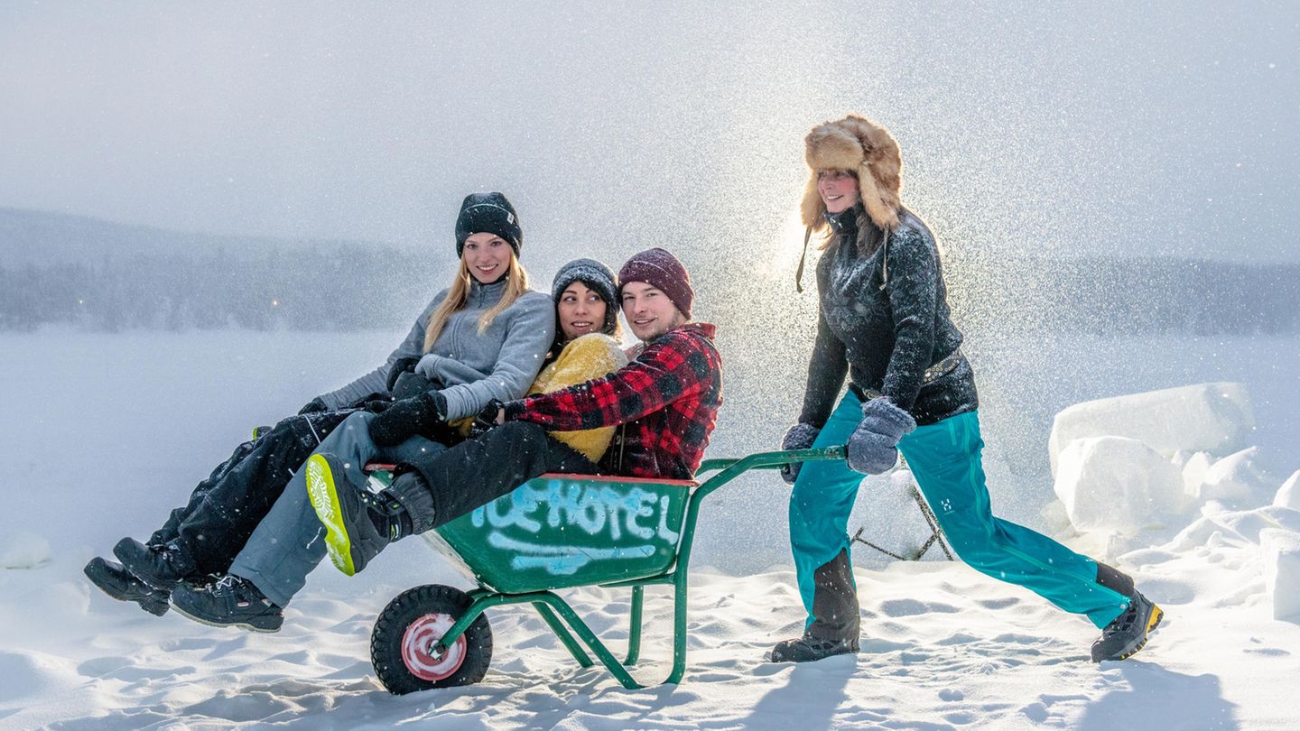 Hatten sichtbar viel Spaß beim Bauen ihrer Suite "Sacred Giant": Anna-Sofia Mååg, Emilia Elisson, My Flink und Oscar Insulander.