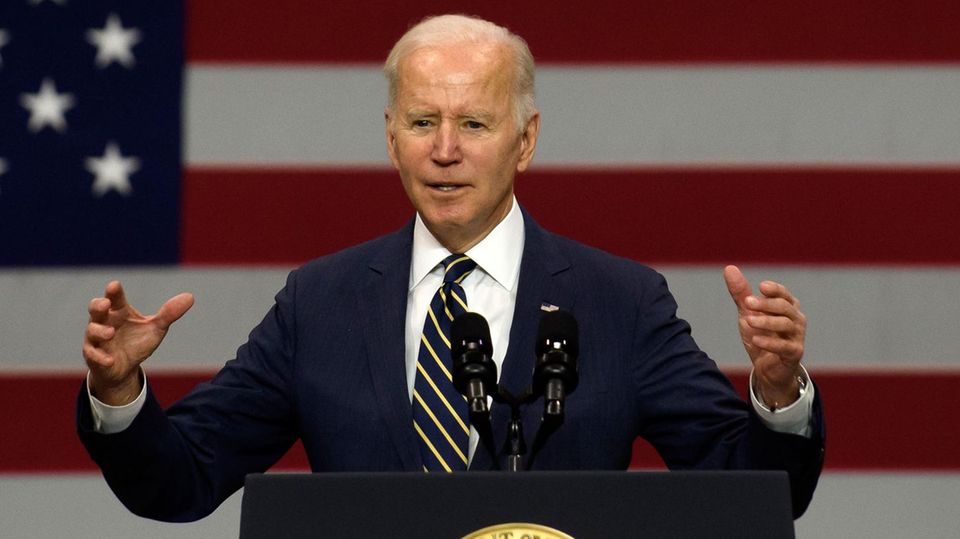 US-Präsident Joe Biden bei einer Rede in Pittsburgh am Freitag