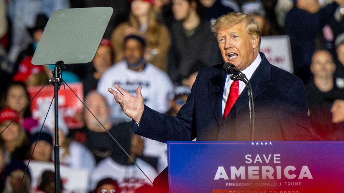 Donald Trump während einer Rede in Texas