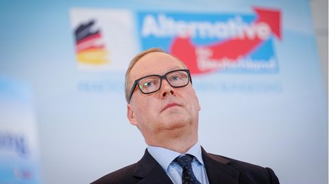 CDU-Politiker Max Otte vor AfD-Logo