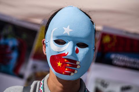 Protest gegen die politische Verfolgung der Uiguren in China