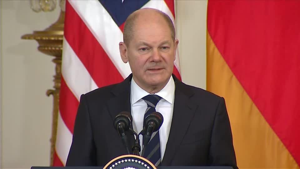 Video: Scholz betont in Washington Entschlossenheit im Ukraine-Konflikt Video: Scholz betont in Washington Entschlossenheit im Ukraine-Konflikt