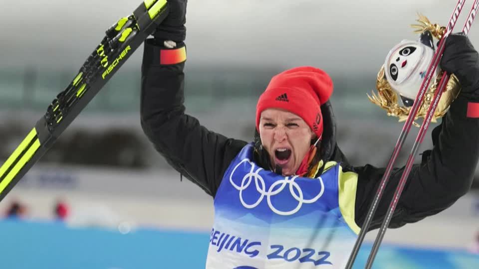 Video: Biathletin Herrmann überglücklich über Goldmedaille Video: Biathletin Herrmann überglücklich über Goldmedaille