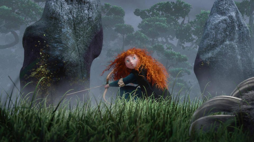 Princess Merida is unmistakable thanks to her long, red hair and magnificent curls.