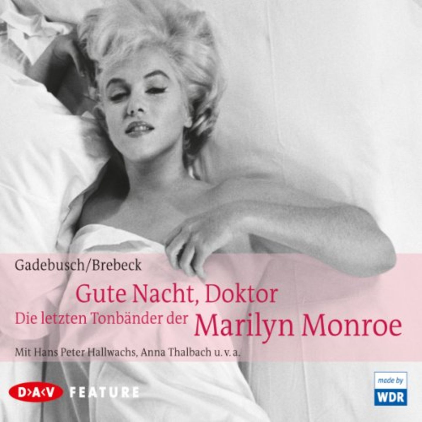 16. Februar 1962: Gute Nacht, Doktor. Die letzten Tonbänder der Marilyn Monroe Ein Drama spielte sich im August auch im Leben der jungen Schauspielerin Marilyn Monroe ab. Mit nur 36 Jahren starb die Leinwand-Ikone am 4. August 1962 an einer Überdosis von Barbituraten. Bis heute ranken sich Gerüchte, was zu dem einsamen Tod führte: War es die unerfüllte Liebe zu US-Präsident John F. Kennendy? Die fehlende Anerkennung der Filmwelt? Oder wurde sie gar ermordet? Das rund einstündige WDR-Feature "Gute Nacht, Doktor" geht diesen Fragen nach - und stützt sich dabei auf die Tonbänder, die sie kurz vor ihrem Tod ihrem Psychoanalytiker geschickt hat. Schmerzhaft offen spricht Monroe da über Männer und Sex, über Ängste und ihre Zukunftspläne. Dabei klingt sie alles anderes als lebensmüde. Das Hörbuch gibt es bei Audible Gute Nacht, Doktor. Die letzten Tonbänder der Marilyn Monroe Ein Drama spielte sich im August auch im Leben der jungen Schauspielerin Marilyn Monroe ab. Mit nur 36 Jahren starb die Leinwand-Ikone am 4. August 1962 an einer Überdosis von Barbituraten. Bis heute ranken sich Gerüchte, was zu dem einsamen Tod führte: War es die unerfüllte Liebe zu US-Präsident John F. Kennendy? Die fehlende Anerkennung der Filmwelt? Oder wurde sie gar ermordet? Das rund einstündige WDR-Feature "Gute Nacht, Doktor" geht diesen Fragen nach - und stützt sich dabei auf die Tonbänder, die sie kurz vor ihrem Tod ihrem Psychoanalytiker geschickt hat. Schmerzhaft offen spricht Monroe da über Männer und Sex, über Ängste und ihre Zukunftspläne. Dabei klingt sie alles anderes als lebensmüde. Das Hörbuch gibt es bei Audible