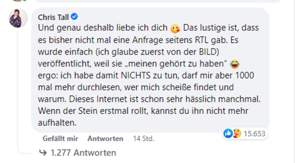 Comedian und Moderator: "Es gab keine Anfrage": Chris Tall dementiert Dschungelcamp-Gerüchte
