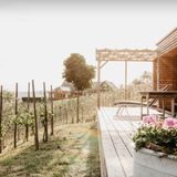 Steiermark - EuroVelo 9  Klein, aber Wein  Wie die Weinstöcke rundherum wirken die modernen Terrassen-Chalets, als seien sie aus den Hügeln des Vulkanlands gewachsen. Im »Weingarten-Resort Unterlamm« dreht sich alles um die Rebe, auf die im kleinsten Restaurant Österreichs (3 m², für 2 Personen) angestoßen wird.  Infos weinurlaub.at