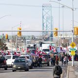 Covid-19-Protest an der US-kanadischen Grenze