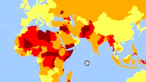 Planung von Urlaub: Karte zeigt die gefährlichsten Länder der Welt